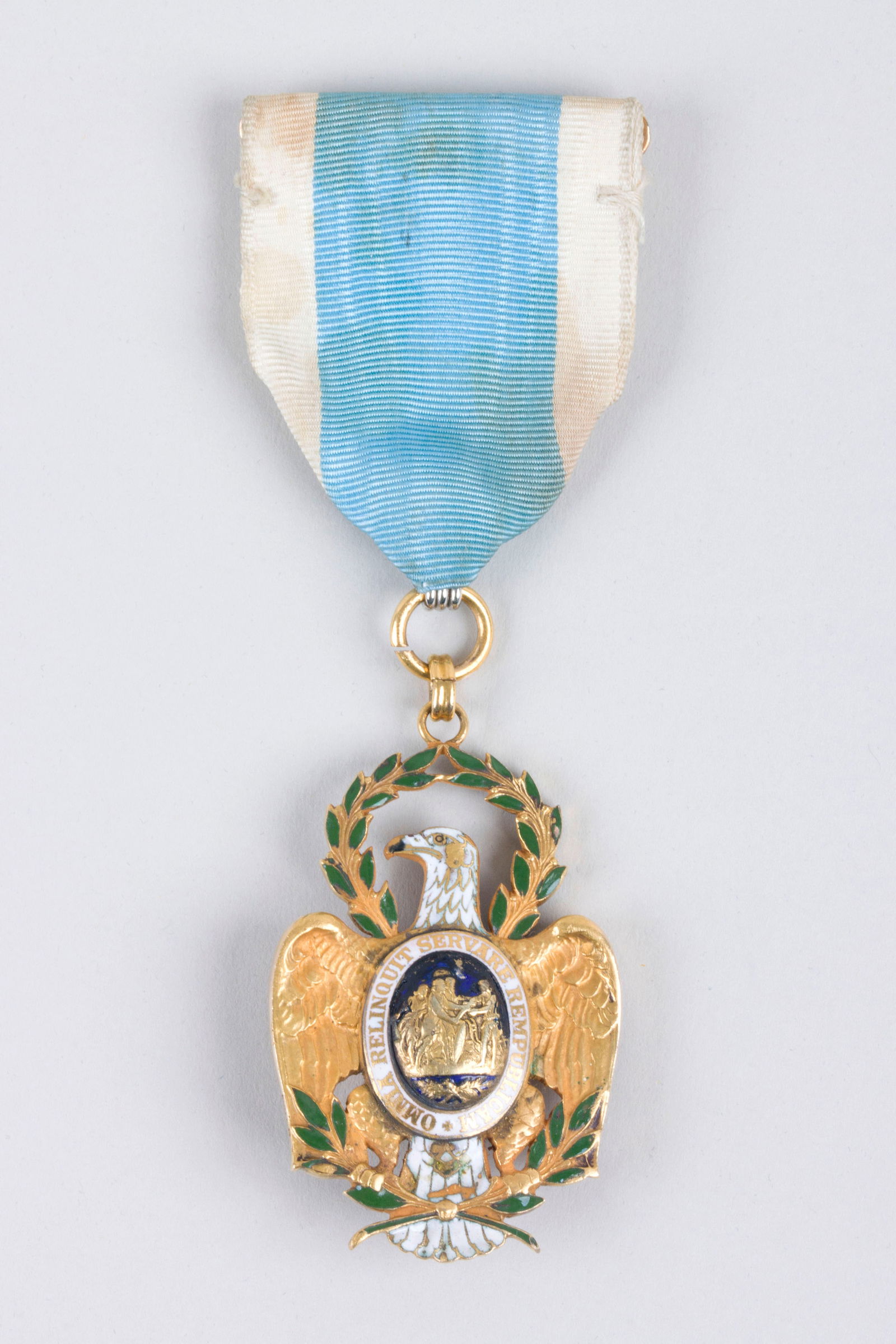 10k Society of the Cincinnati Eagle Medal: Society of the Cincinnati Enameled 10k Gold Eagle Medal Bailey, Banks & Biddle, Philadelphia, PA, late 19th/early 20th century the double-sided gold medal in the form of The Society of The