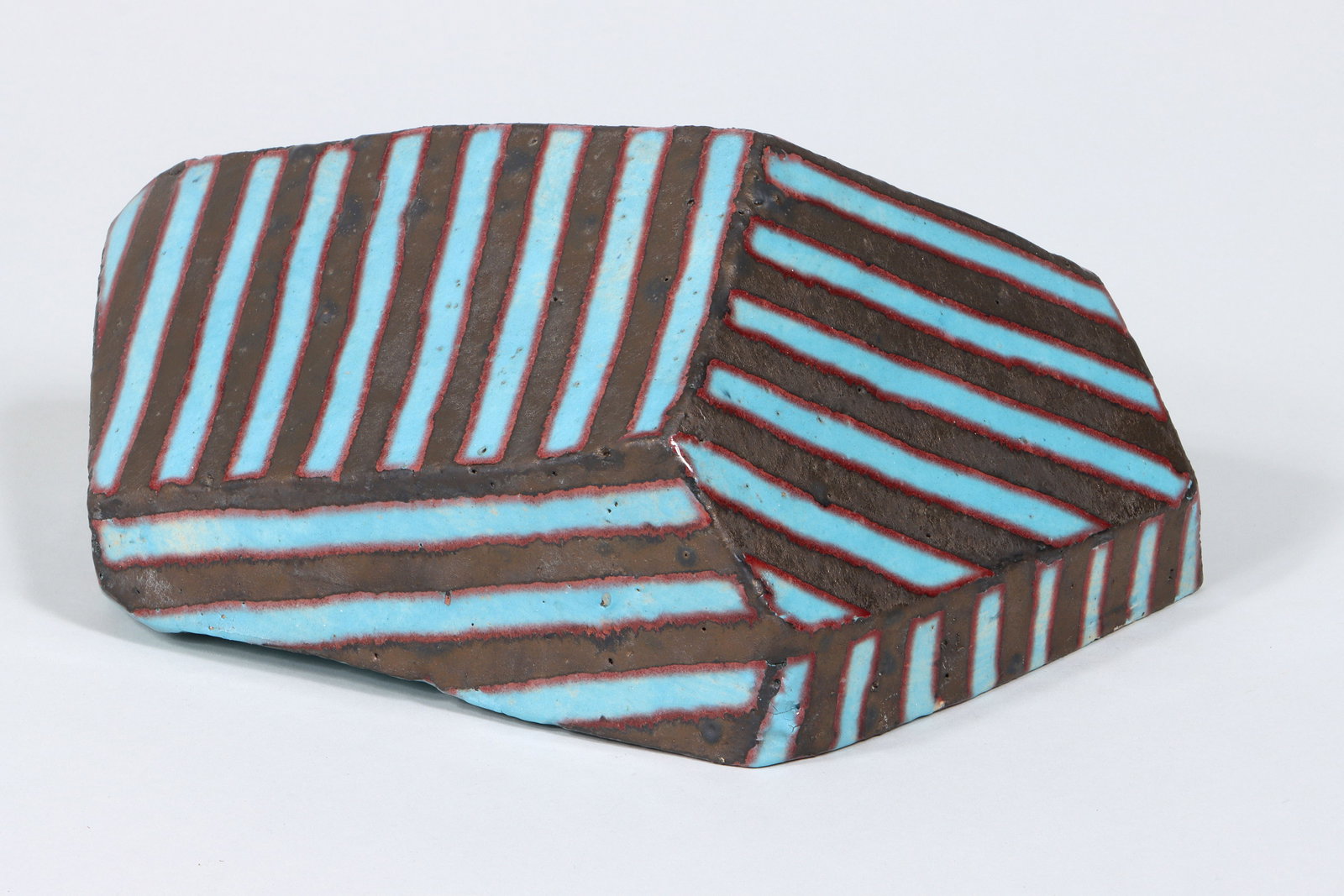 Jun Kaneko (Japanese/American, b. 1942): Jun KanekoJapanese/American, b. 1942Untitled (Striped), 1989glazed ceramicsigned "Kaneko" and dated to underside.Provenance: From the Estate of Arthur C. Danto and Barbara Westman Danto.6 x 13 1