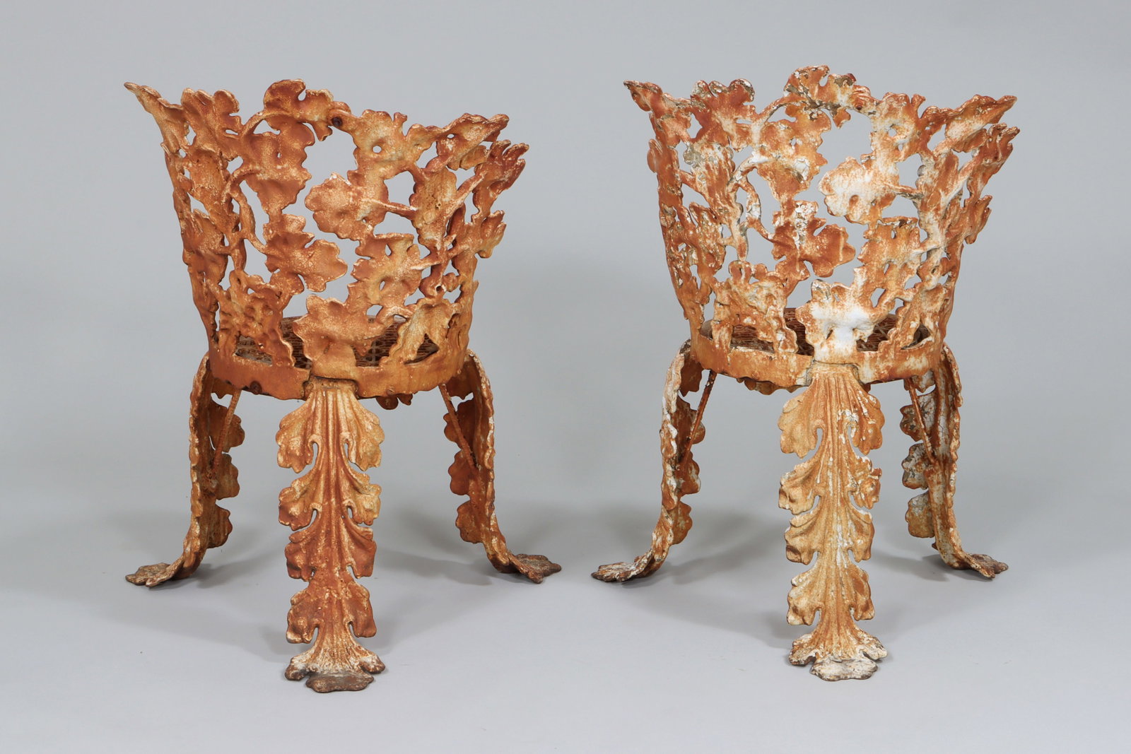 Pair of Heavy Cast Iron Garden Seats - 4