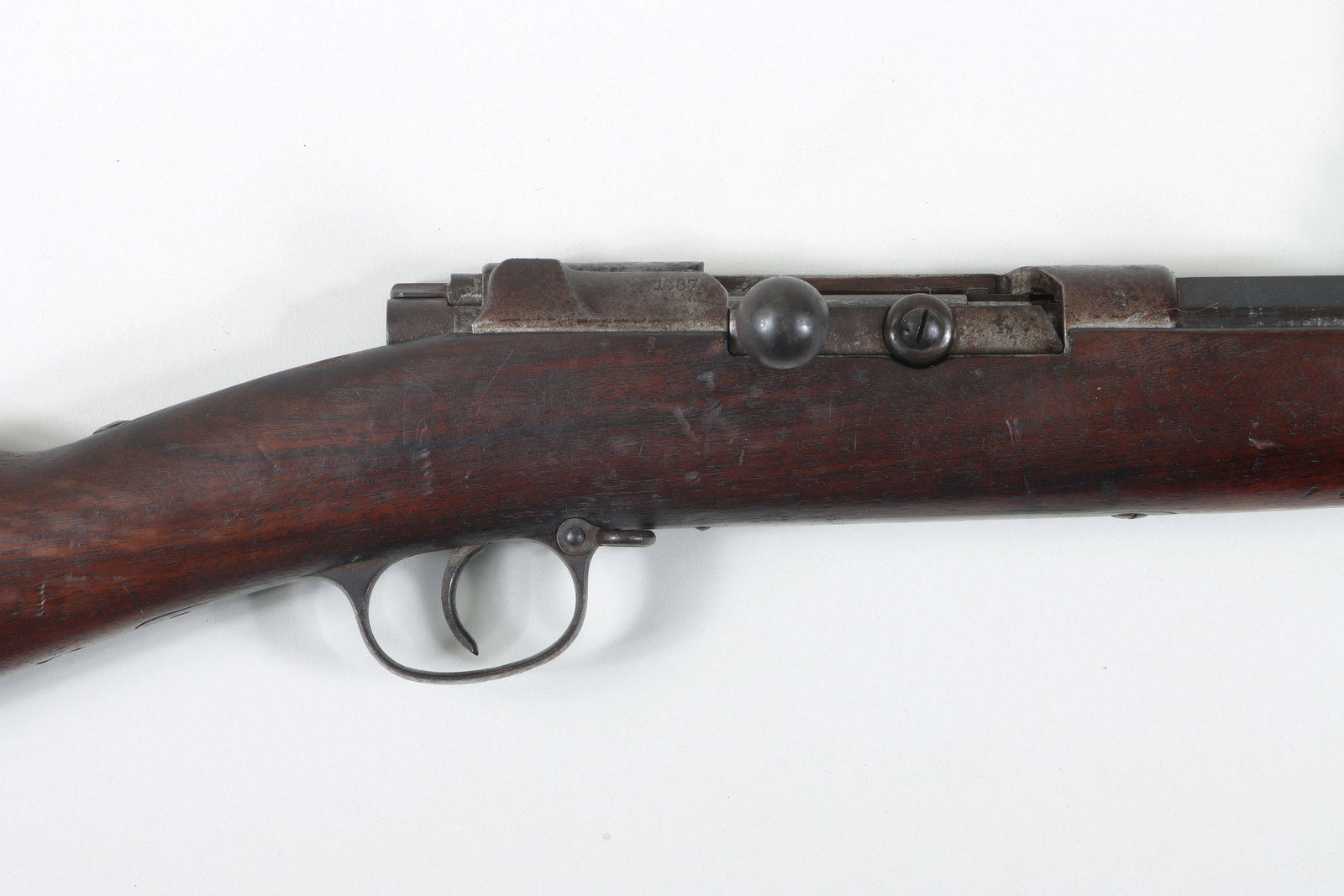 Mauser Gewehr Model 71/84 Military Repeating Rifle: Mauser Gewehr Model 71/84 Military Repeating Rifle in 11mm Caution: barrel is blocked, do not fire. The blued barrel measures 31-1/2" and is marked with a crown over "Danzig" and another crown over "F