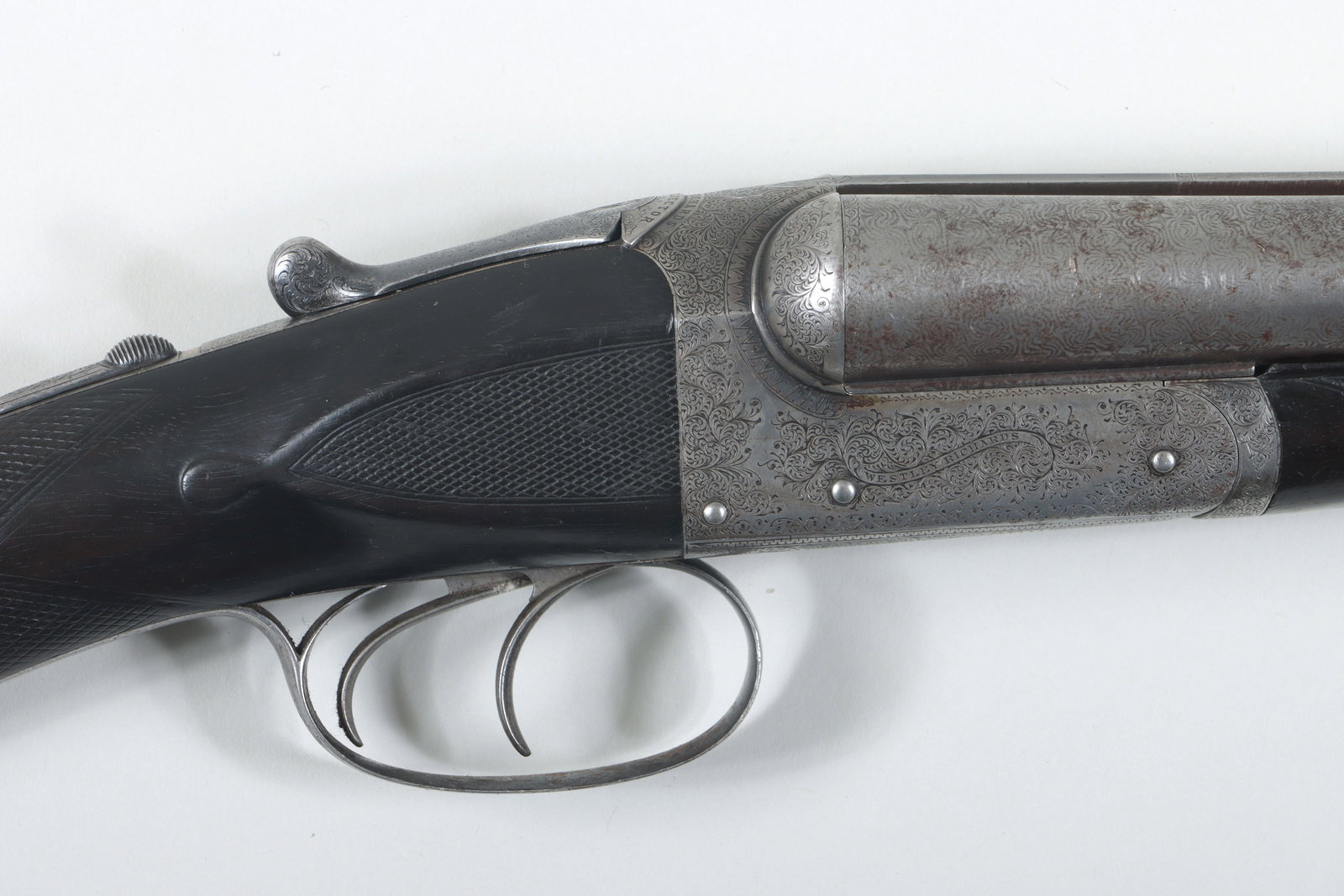 Westley Richards Best Quality Boxlock: Westley Richards Best Quality Boxlock Ejector 12 Gauge 2-1/2" Chamber The Damascus barrels measure 28-1/2" with a concave rib marked "Westley Richards, 170 New Bond St. London". The Damascus barrels h