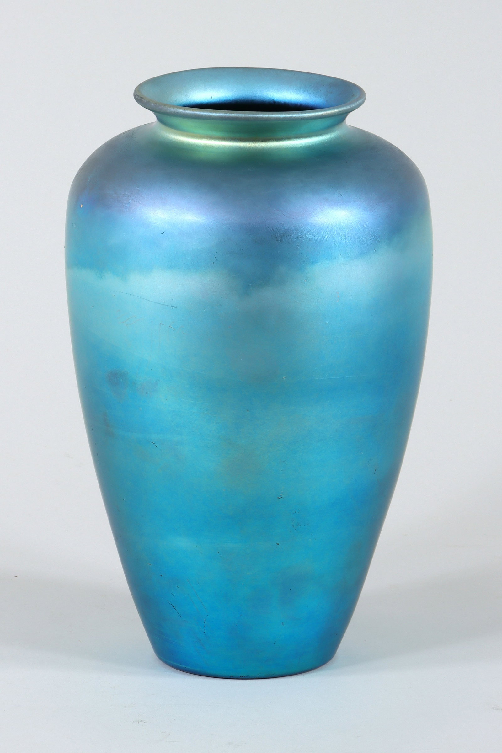 Large Steuben Blue Aurene Art Glass Vase (1 of 9)