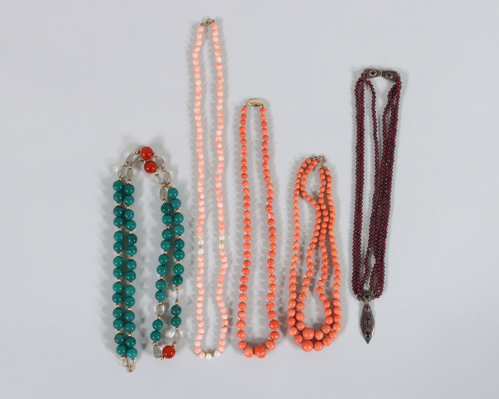 Coral and Semi-Precious Stone Bead Necklaces (1 of 10)