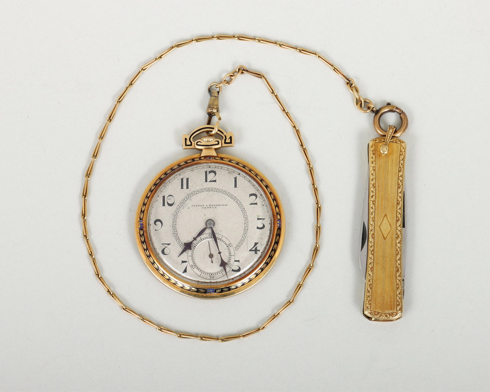 Perret & Berthoud Enameled 18k Pocket Watch (1 of 13)