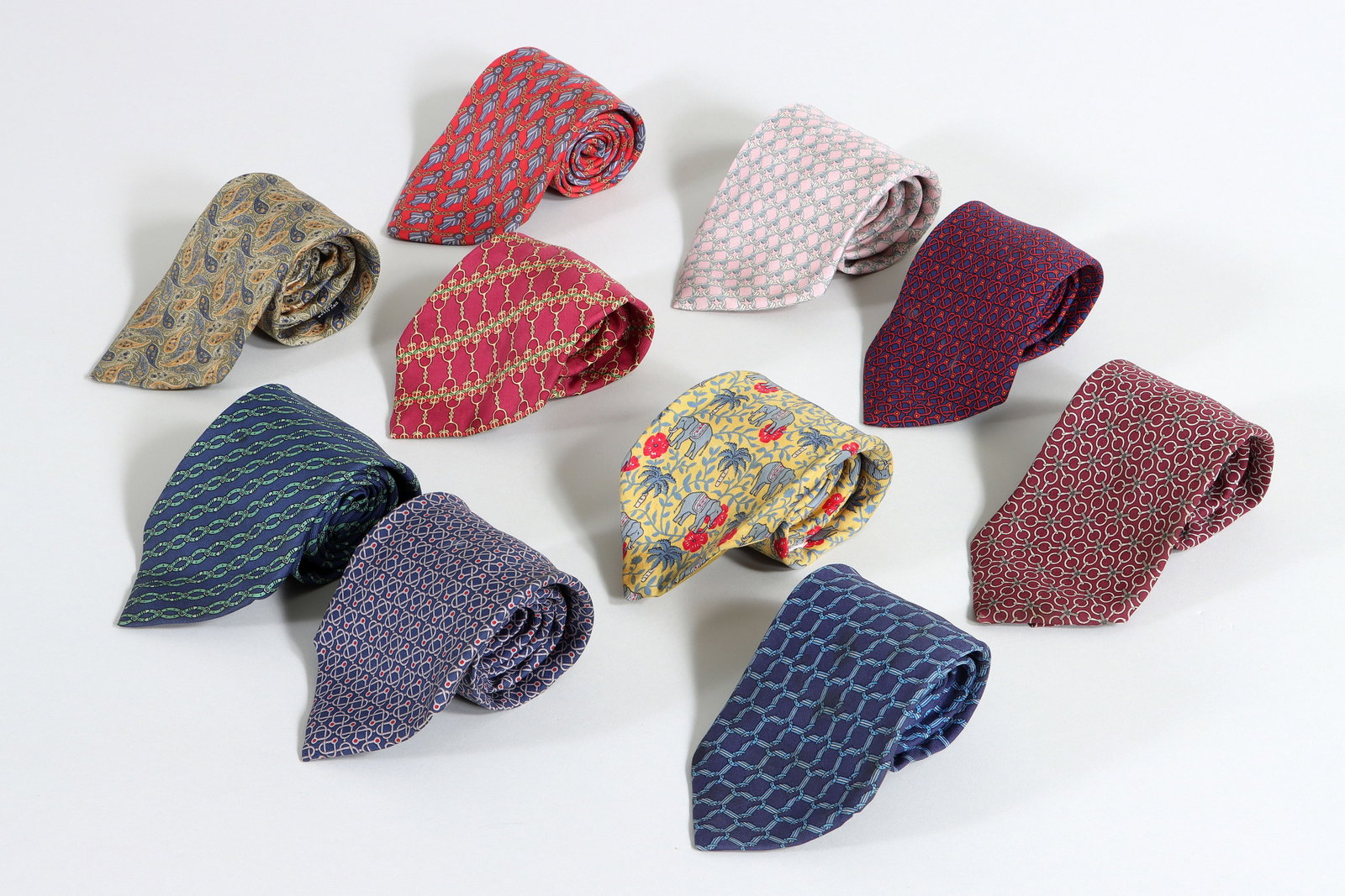 Collection of (10) Hermes Silk Neckties (1 of 8)