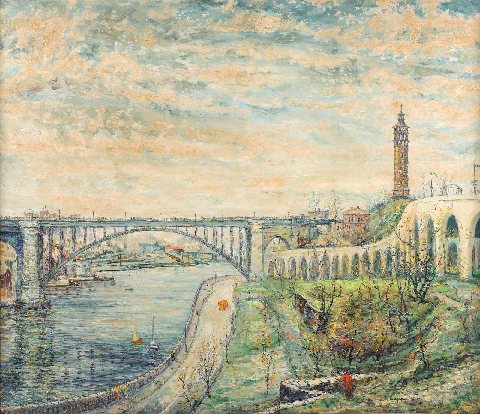 High Bridge, Harlem River, 1945, oil on canvas (1 of 11)