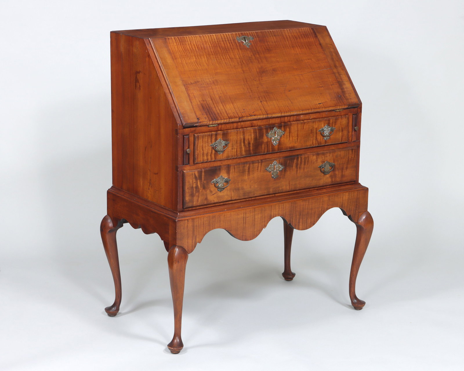 Tiger Maple Ladies Desk-on-Stand (1 of 7)