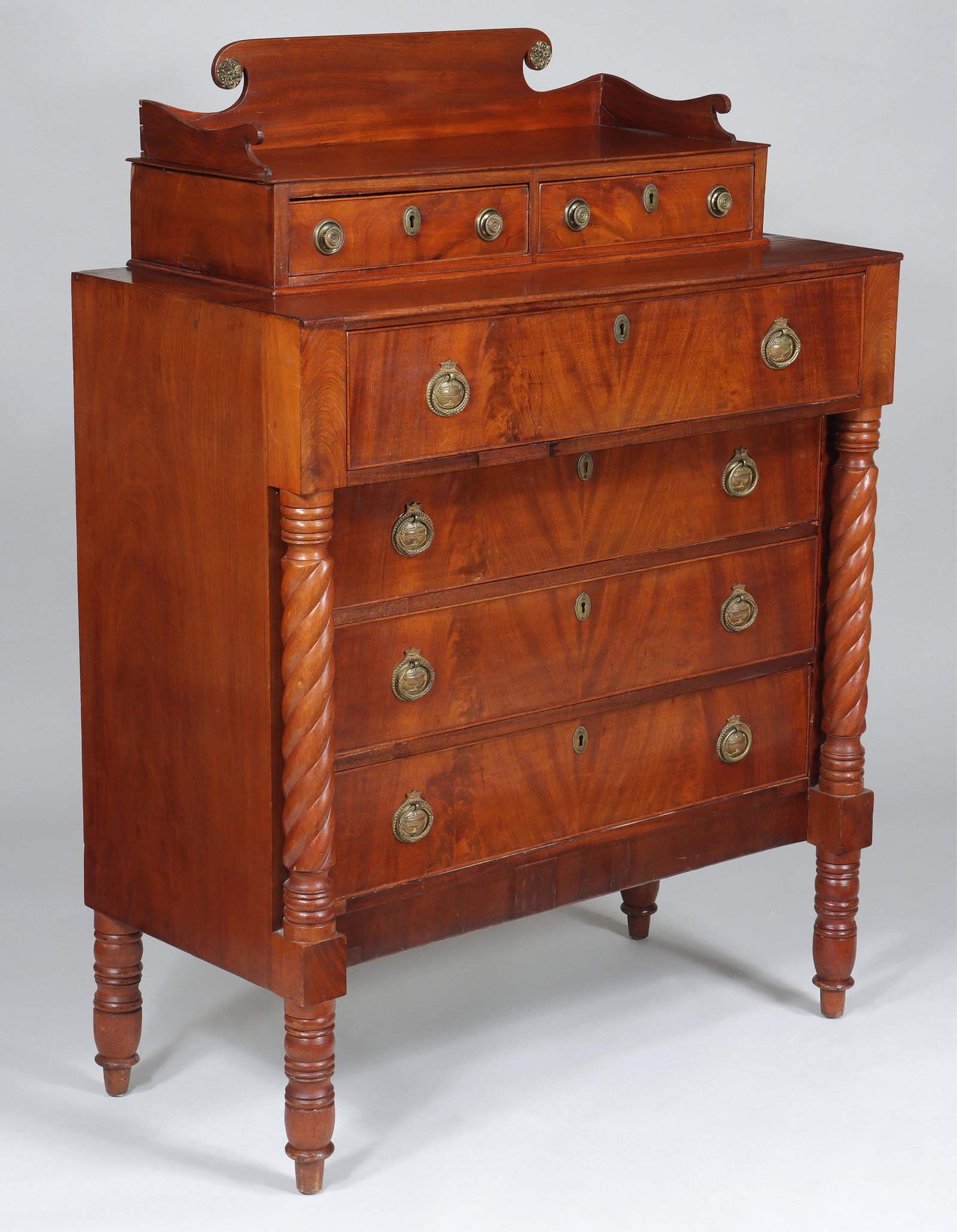 Federal Tiger Maple Chest of Drawers (1 of 6)