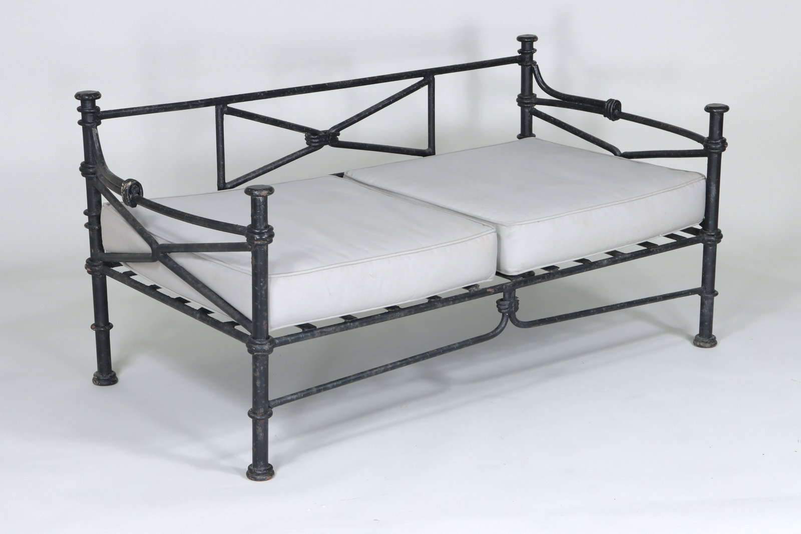 Regency-Style Wrought Iron Patio Settee (1 of 7)