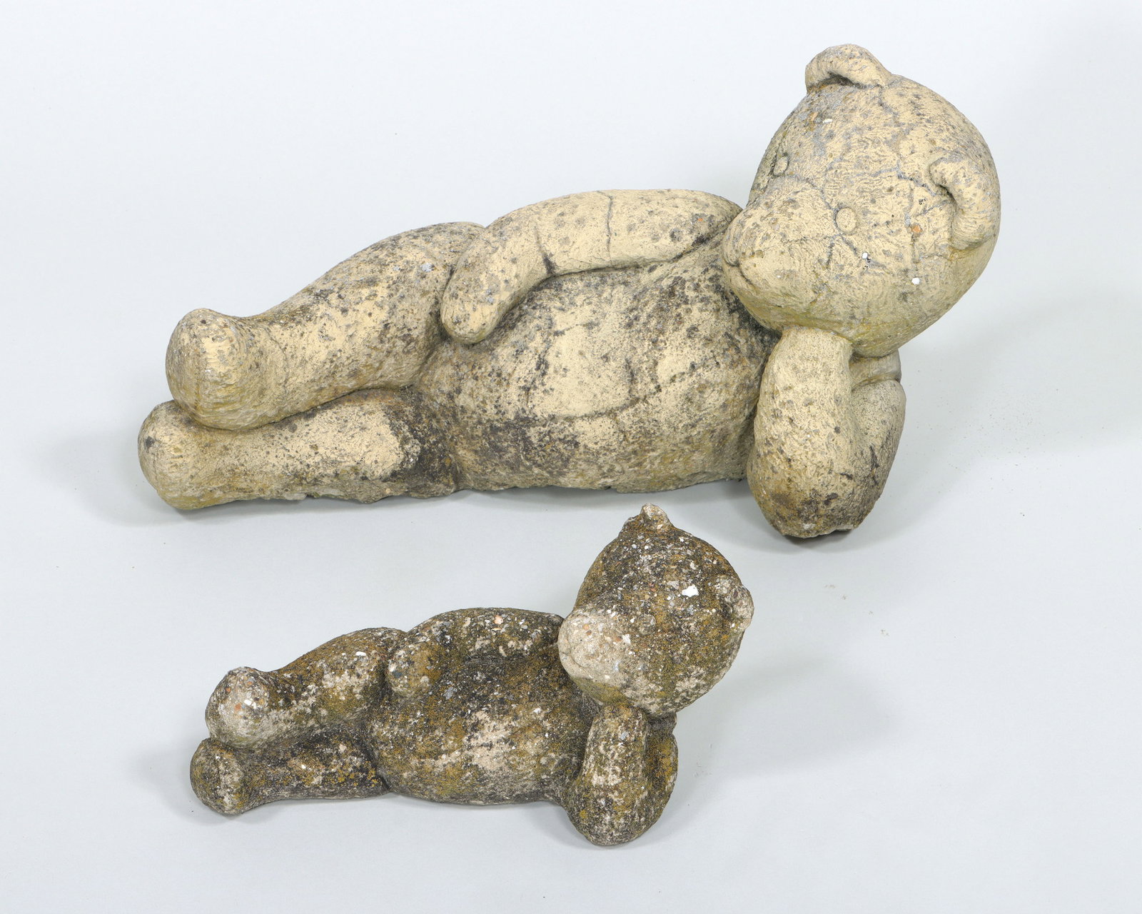 Cast Stone Lounging Teddy Bears (1 of 6)