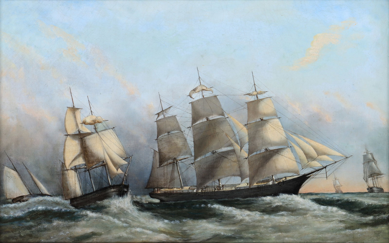 19C Clipper Ship, oil on canvas (1 of 9)