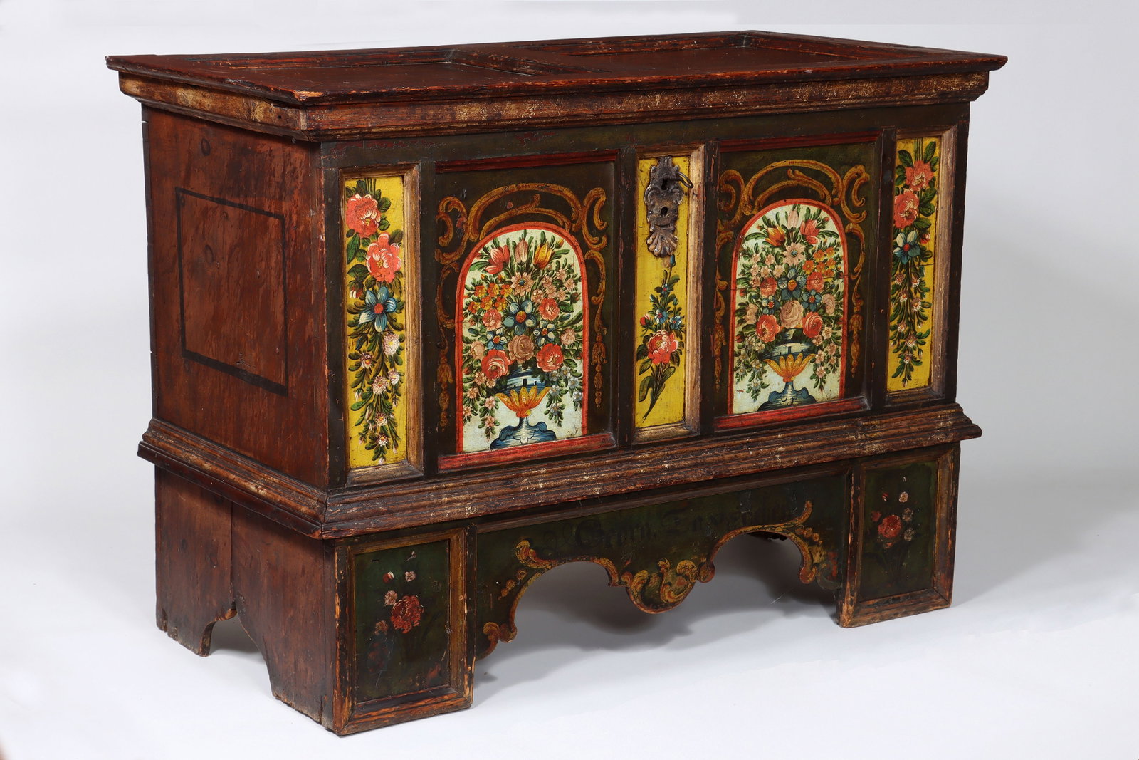Continental Polychrome Painted Dower Chest (1 of 9)