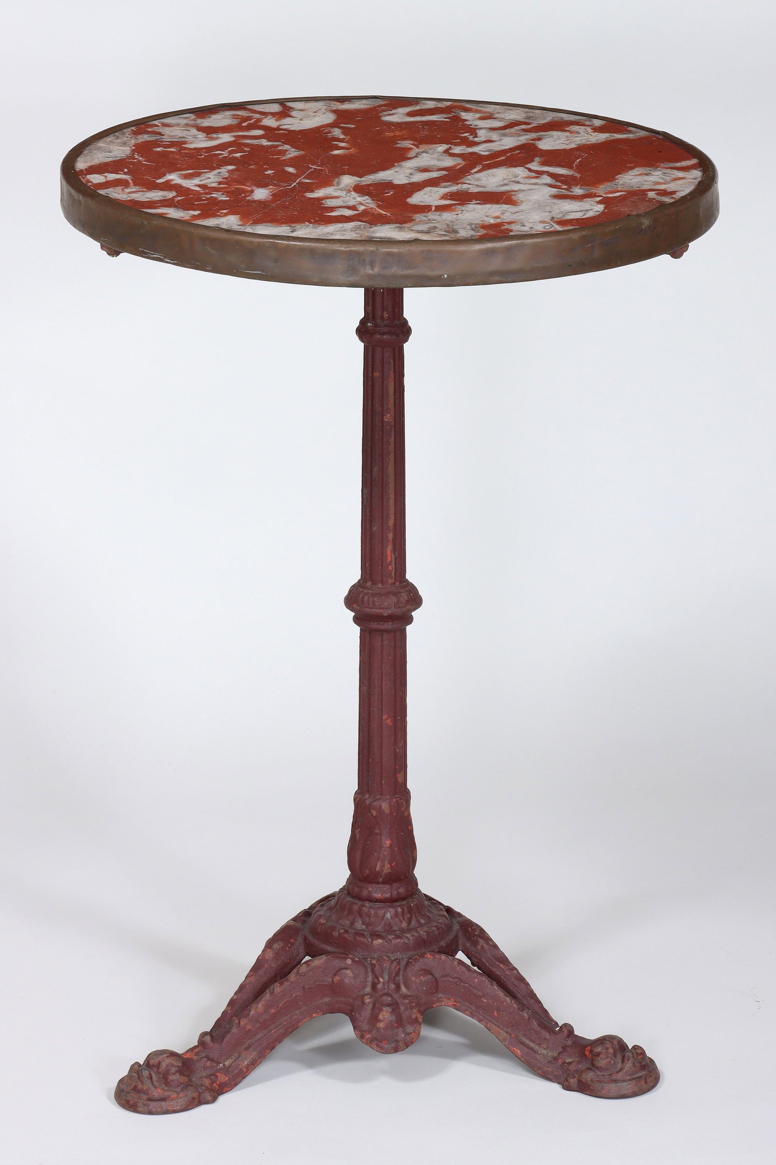 French Red Marble-Top Bistro Table (1 of 6)