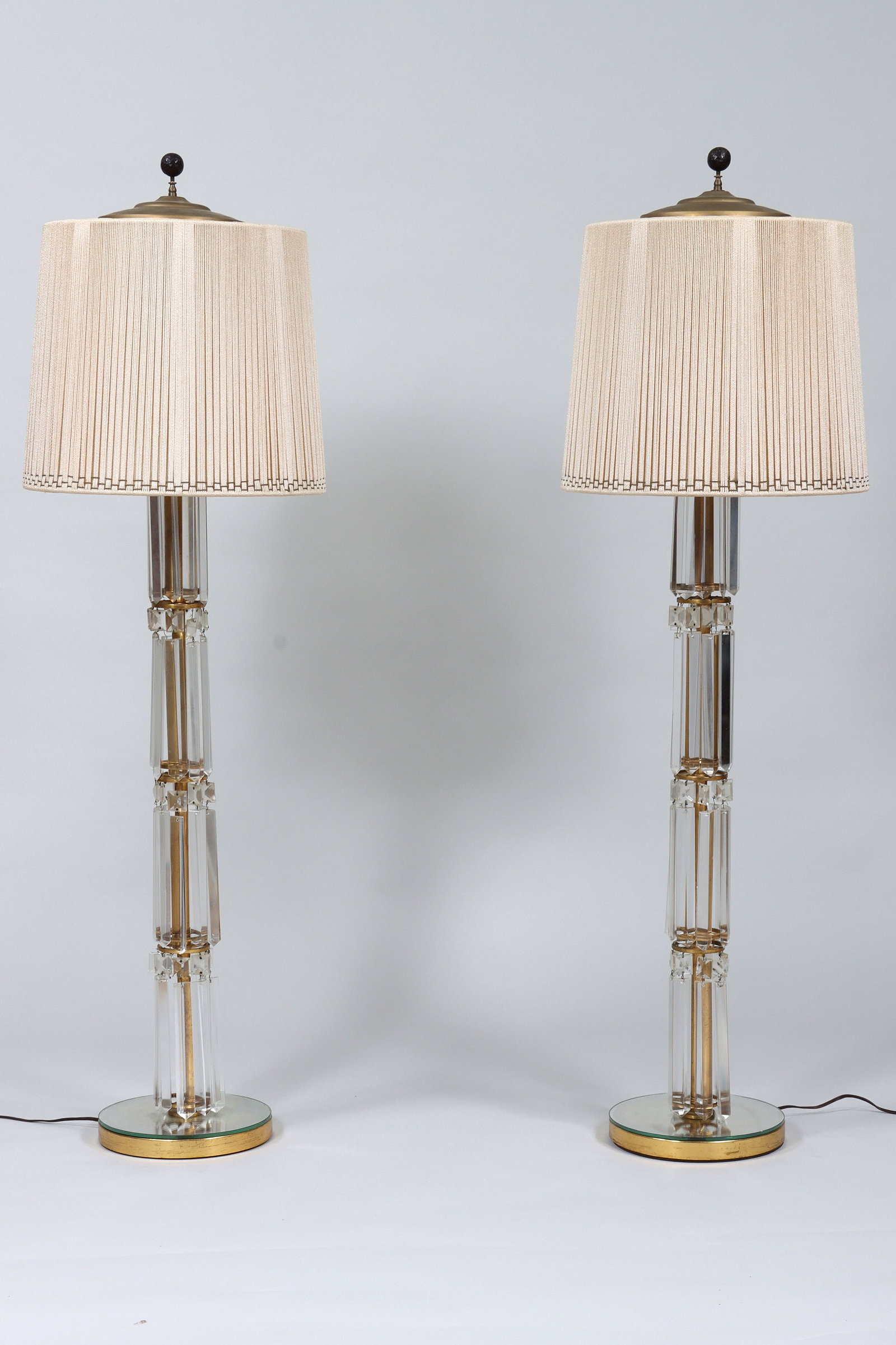 Brass Column Floor Lamps with Crystal Drops (1 of 7)