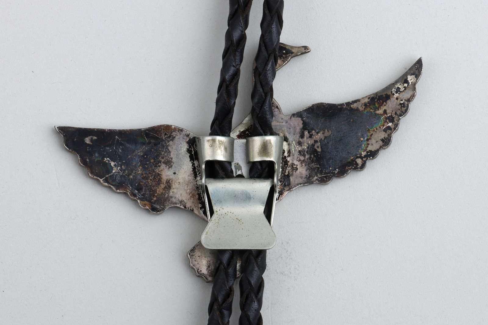 Native American Mosaic Inlay Silver Bolo Ties - 11