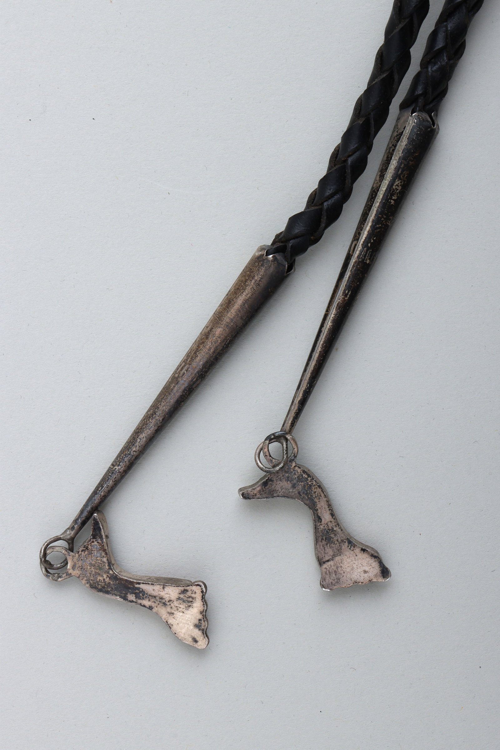 Native American Mosaic Inlay Silver Bolo Ties - 13