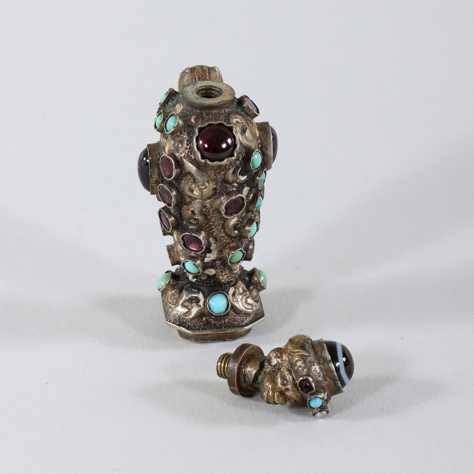 Continental Jeweled Figural Scent Bottle - 5