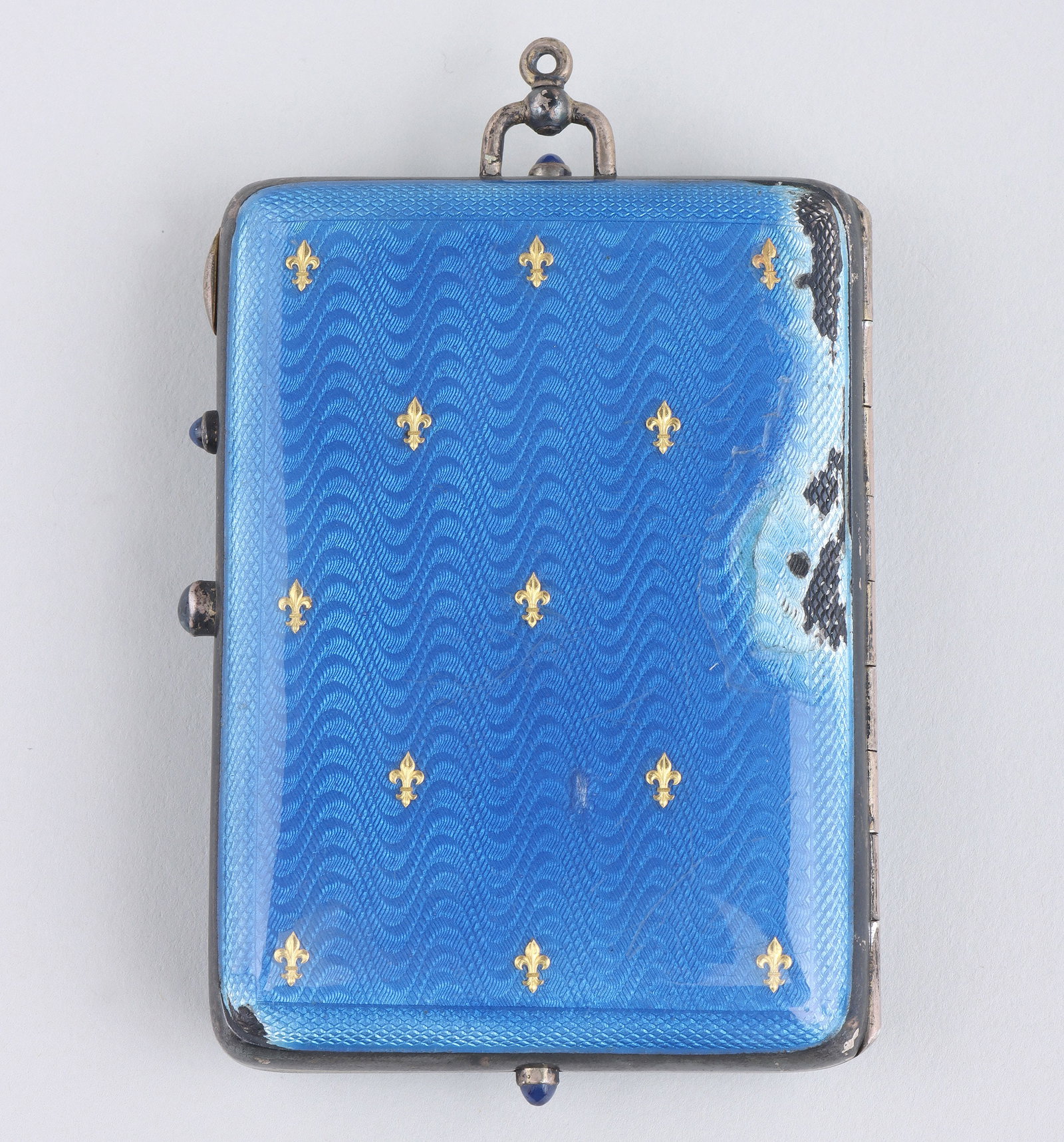 Guilloche Enameled Sterling Compact Case - 8