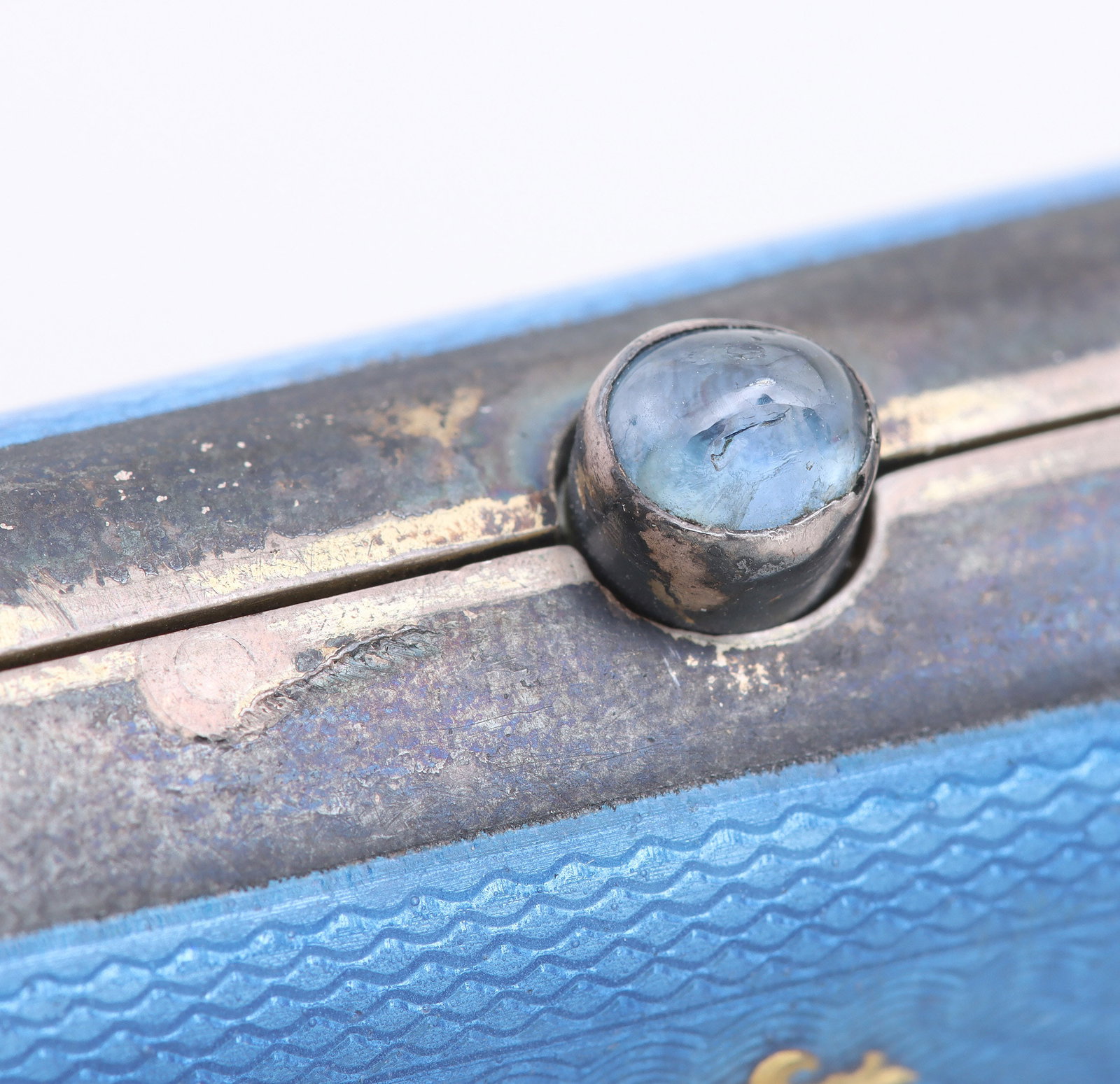 Guilloche Enameled Sterling Compact Case - 9