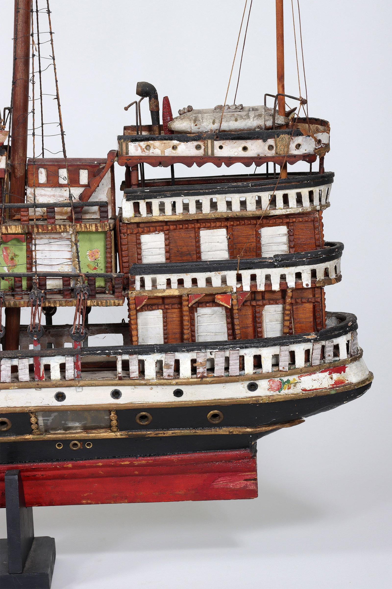 Folk Art Steamship Model - 10