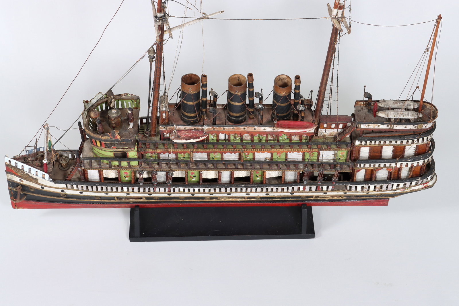 Folk Art Steamship Model - 11
