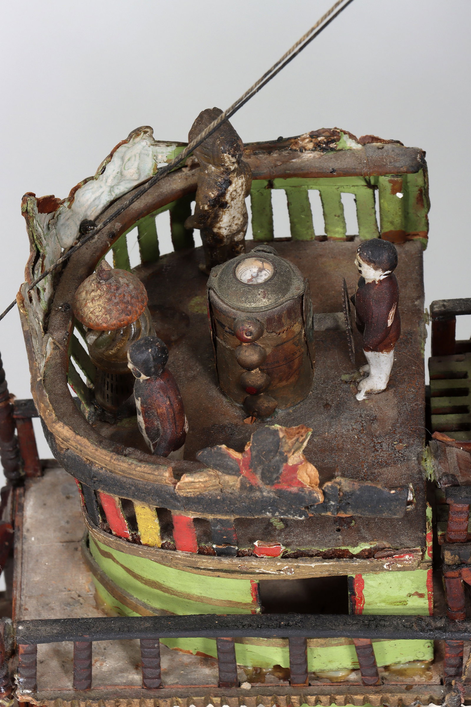 Folk Art Steamship Model - 12