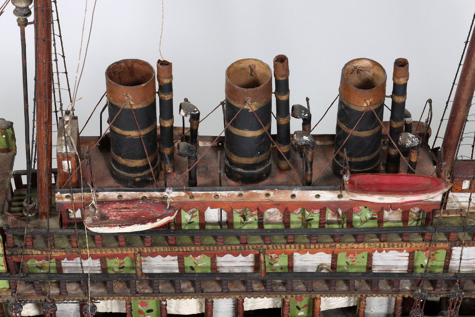 Folk Art Steamship Model - 13