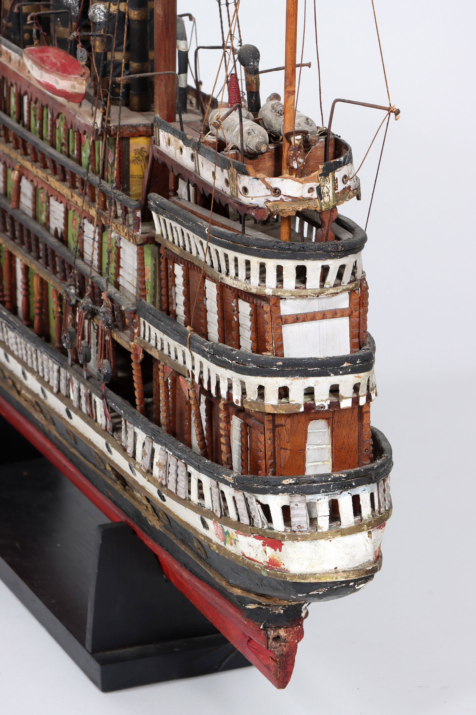 Folk Art Steamship Model - 14