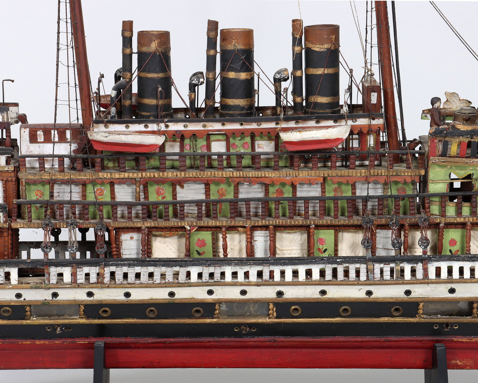 Folk Art Steamship Model - 3