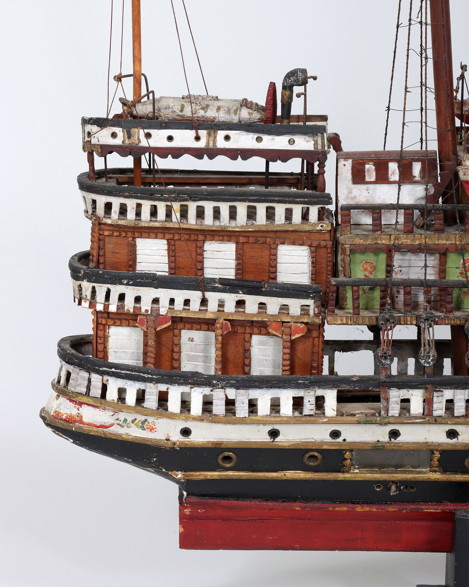 Folk Art Steamship Model - 4