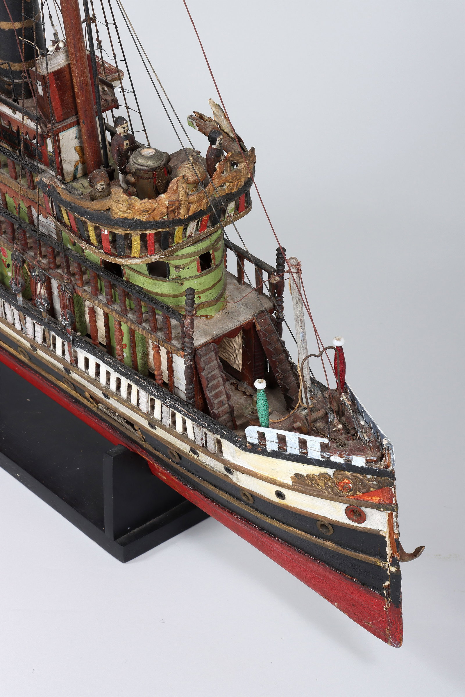 Folk Art Steamship Model - 6