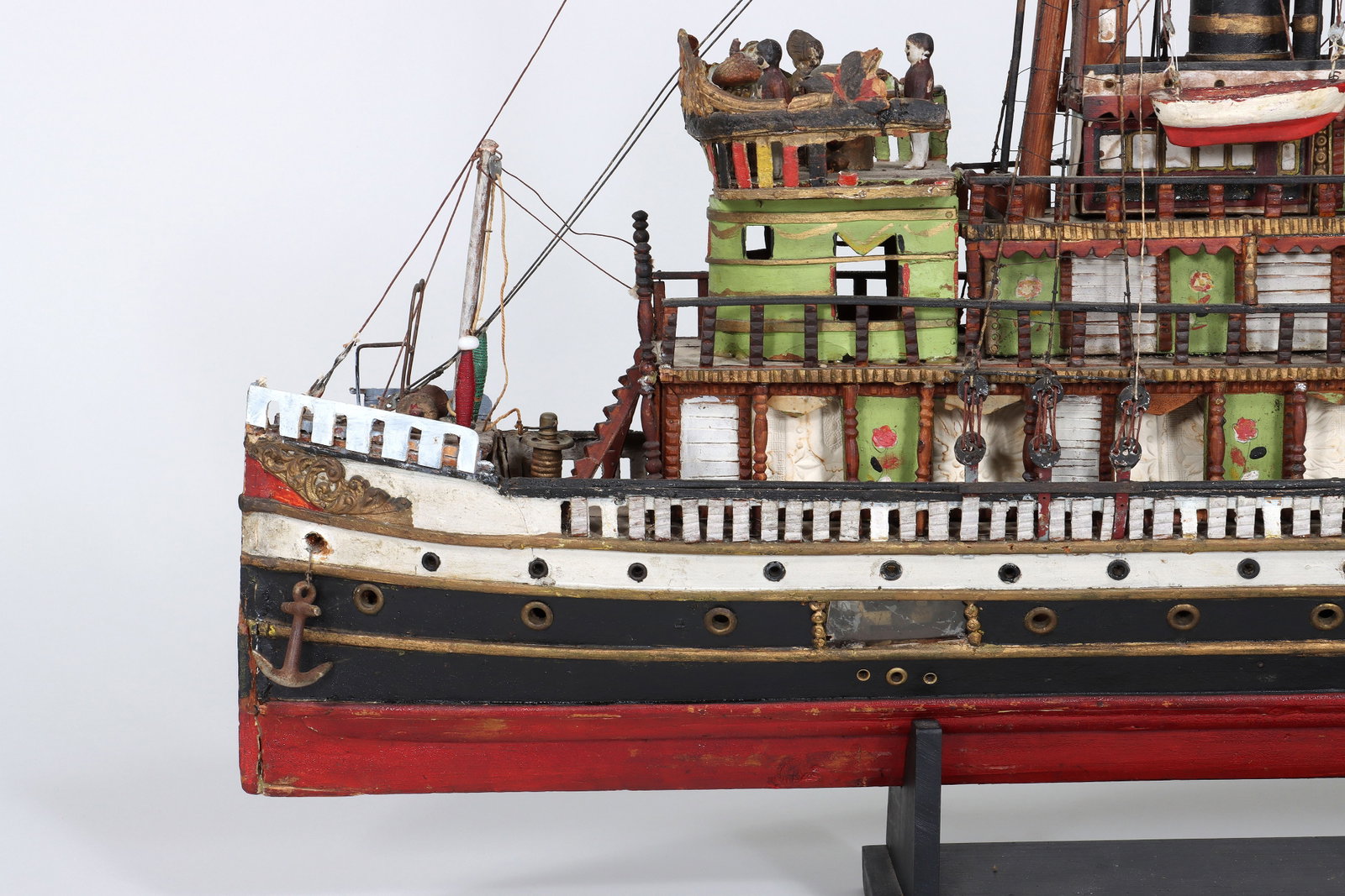 Folk Art Steamship Model - 8