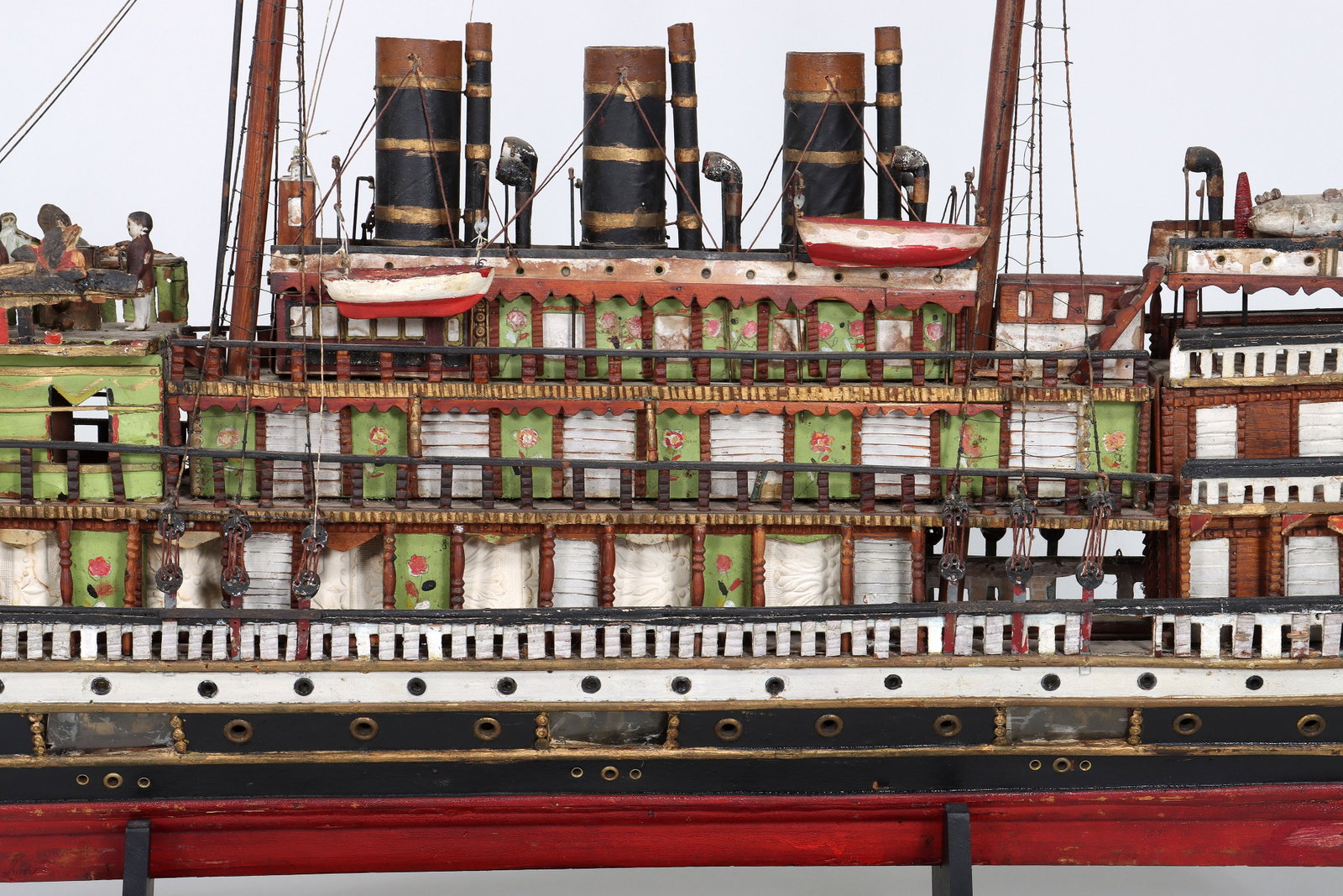 Folk Art Steamship Model - 9