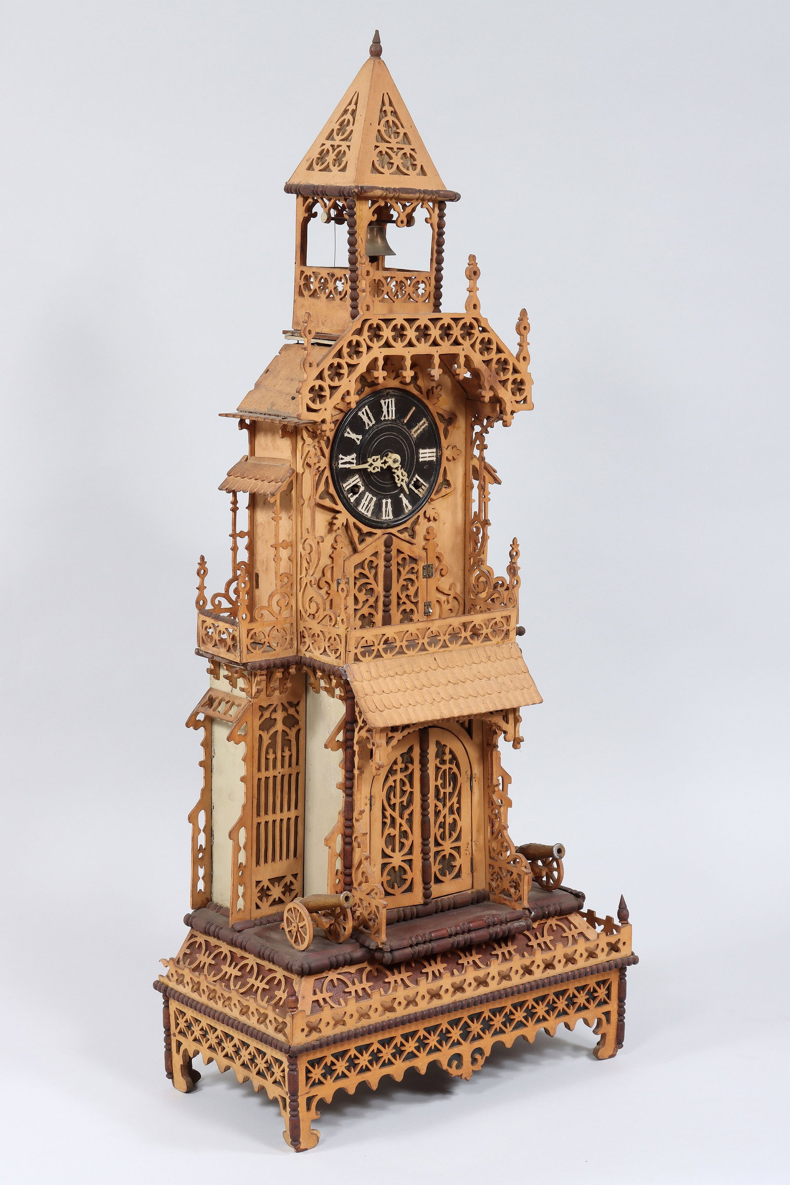 Carved Fretwork Automaton Clock (1 of 11)