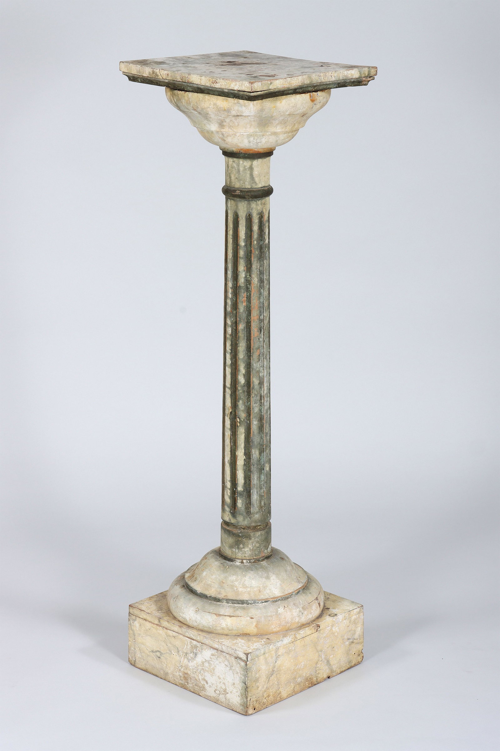 Painted Fluted Wood Pedestal - 2