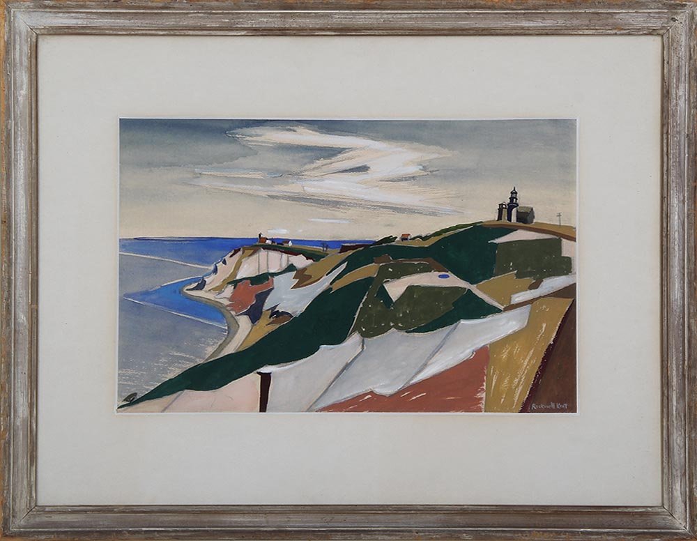 ROCKWELL KENT (New York, 1882-1971), lighthouse,: ROCKWELL KENT (New York, 1882-1971), lighthouse, watercolor, signed lower right, sight 12-3/4''h, 19-1/2''w; minor puncture lower right.