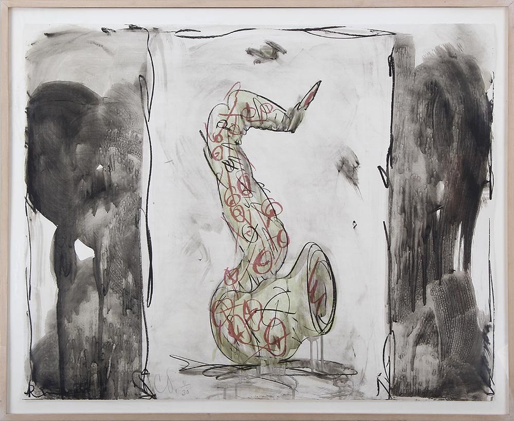 CLAES OLDENBURG (American/Swedish, b. 1929), ''Soft: CLAES OLDENBURG (American/Swedish, b. 1929), ''Soft Saxophone'', lithograph, 1992, signed and numbered 11/30 lower left, Pace Prints, New York City label to verso, sheet 35''h, 43-3/4''w.