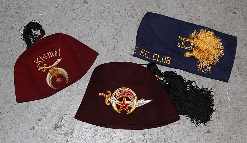 Group of felt 3 Masonic and Lodge hats to include