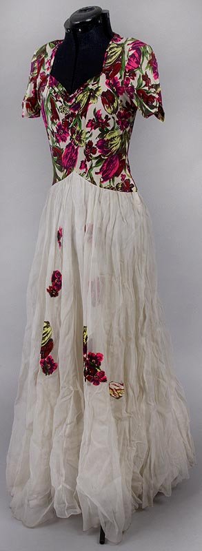 Vintage 1940's bridesmaid dress, 60''h, shoulders: Vintage 1940's bridesmaid dress, 60''h, shoulders 14''w. Some wear from use and age.