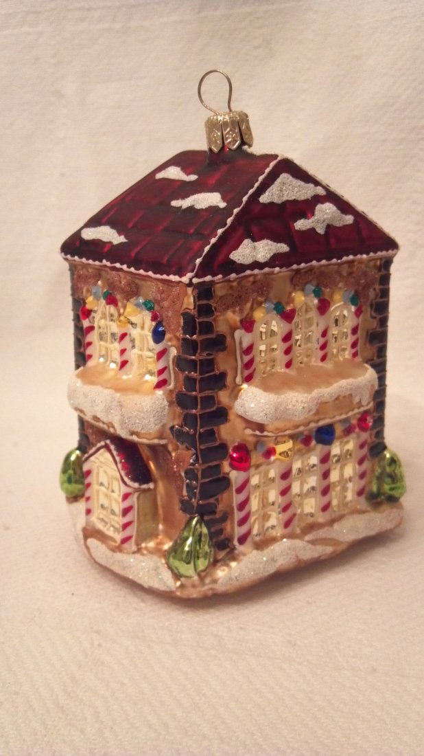 Christopher Radko Ornament Candy Cane House": Christopher Radko ornaments are designed by a team of artists and craftsmen using Renaissance-era glass blowing, molding, silver lining, hand painting and finishing processes that require unparalleled