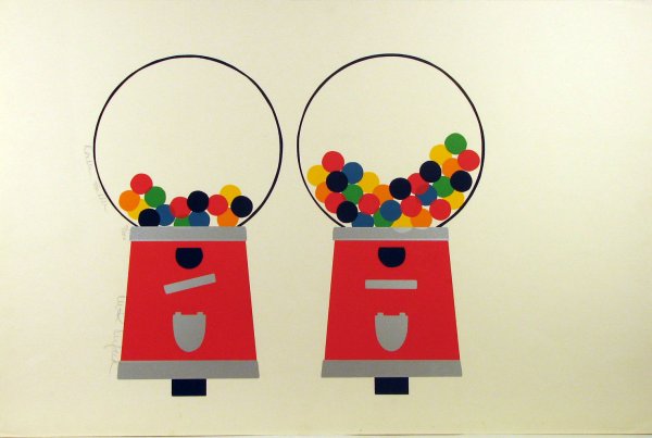 Lee R. Larfeld Bubble Gum Machine Signed & Number: ARTIST: Lee R. Larfeld TITLE: Double Bubble MEDIUM: Screenprint