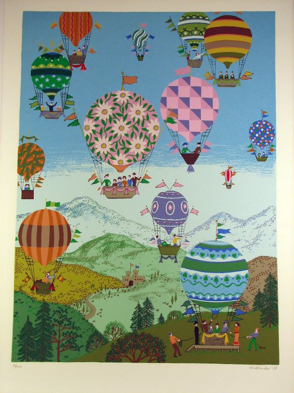 Jack Hofflander Balloons Pencil Signed & Numbered: ARTIST: Jack Hofflander TITLE: Balloon Fair