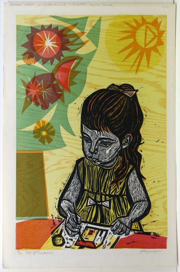 Irving Amen Woodblock Pencil Signed & Numbered