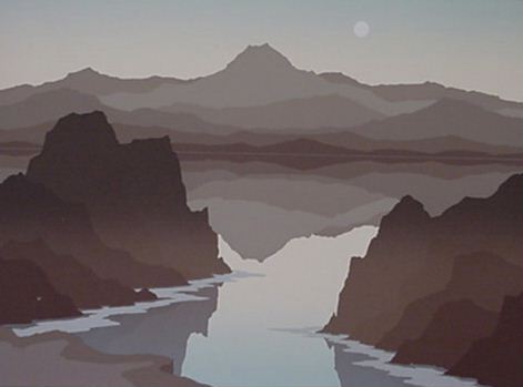 Robert Wilson "Canyon" Western Art: ARTIST: Robert Wilson TITLE: Reflections MEDIUM: Serigraph SIGNED: Pencil Signed - Bottom Right NUMBERED: 53/300 - bottom left DIMENSIONS: 25 1/2 X 32 in. CONDITION: Excellent Condition