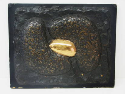 Douglas Abdell Bronze on Wood Wall Sculpture Circ: ARTIST - Douglas Abdell TITLE - Untitled 