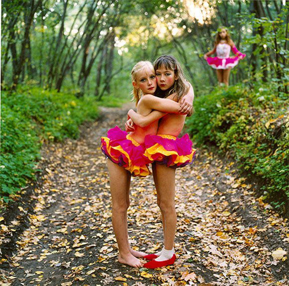 Michal Chelbin Photograph Signed and Numbered: ARTIST - Michal Chelbin TITLE - Xenia, Janna and Alona in the Woods