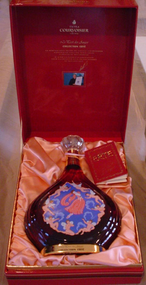 Erte 7 pc set Courvoisier Baccarat Bottles New in