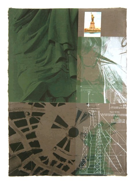 Robert Rauschenberg Collage on Lithograph Signed