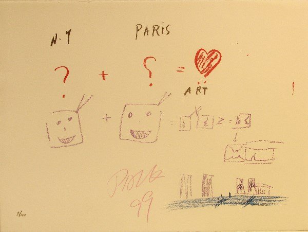 Nam June Paik Lithograph Pencil Signed & Numbered