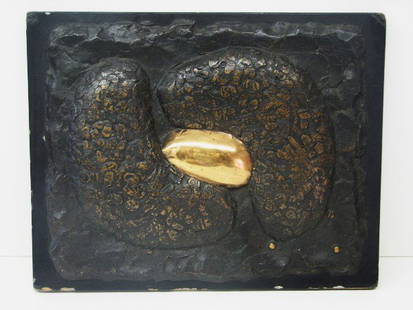 Douglas Abdell Bronze on Wood Wall Sculpture Circ: ARTIST - Douglas Abdell TITLE - Untitled DATE - 1969 MEDIUM - Bronze on Wood Wall Sculpture SIGNED - Signed on Bottom DIMENSIONS - 14 X 17 in. CONDITION - The condition of the bronze is excellent. wit